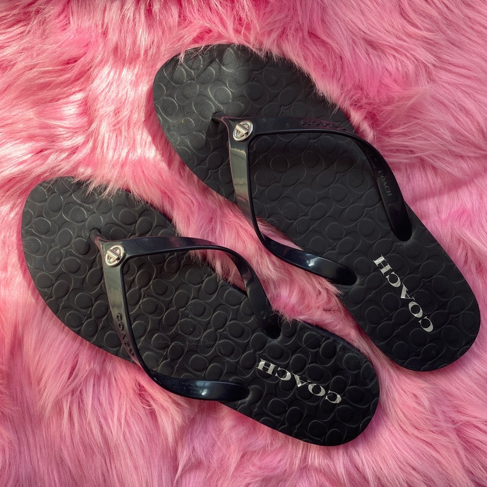 Coach Navy Blue Abigail Sandals